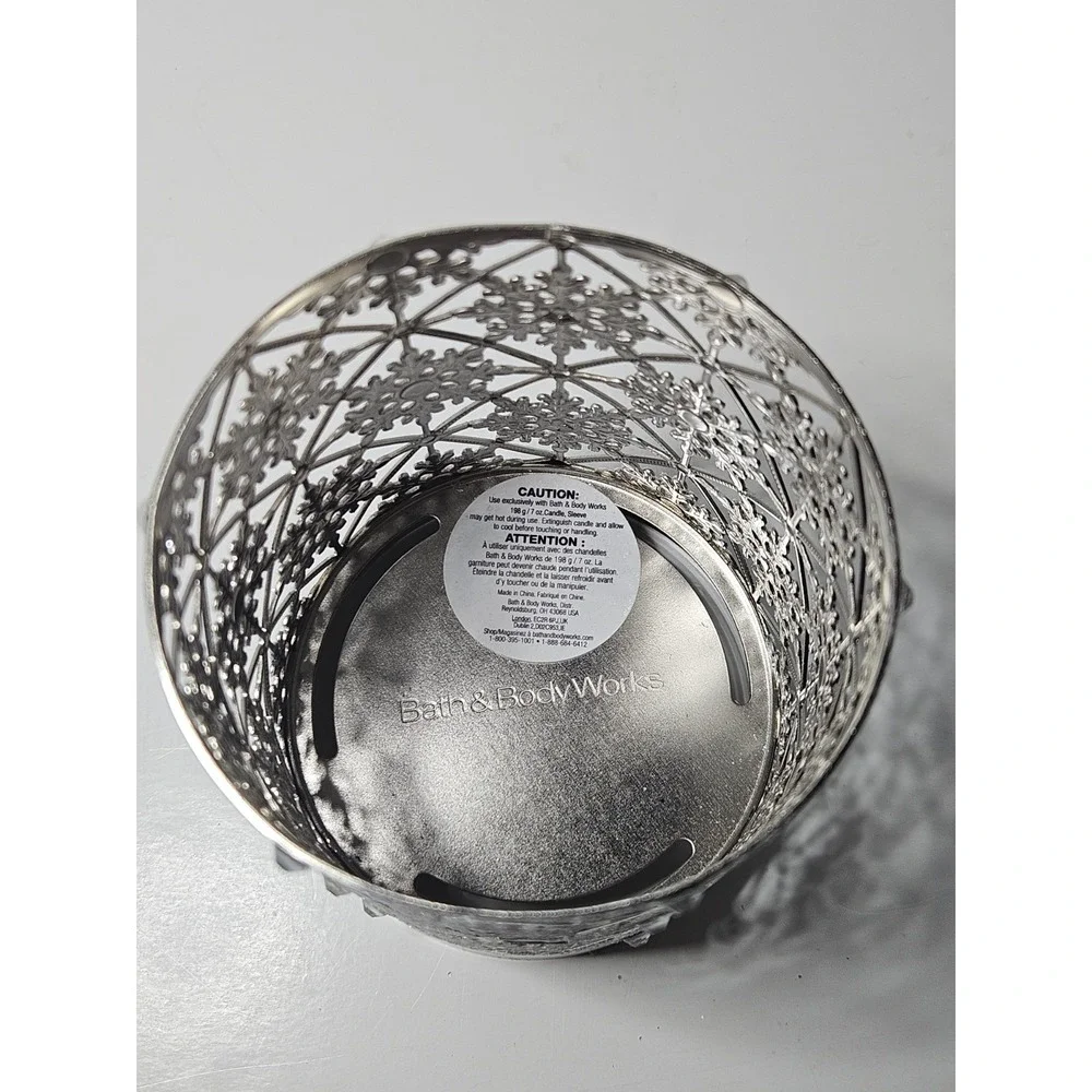 Bath & Body Works Geo Snowflake Candle Holder Single Wick Glitter Christmas
